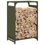 Leñero verde oliva 44x28x65 cm Acero laminado en frío von , Brennholztaschen und -halter - Ref: Foro24-864198, Preis: 52,76 €...