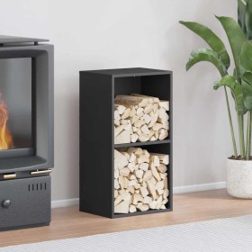 Leñero negro 40x30x75 cm Acero laminado en frío by , Firewood bags and holders - Ref: Foro24-864191, Price: 83,60 €, Discount: %