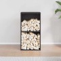 Leñero negro 40x30x75 cm Acero laminado en frío by , Firewood bags and holders - Ref: Foro24-864191, Price: 83,60 €, Discount: %