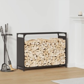 Leñero negro 90x28x65 cm Acero laminado en frío by , Firewood bags and holders - Ref: Foro24-864203, Price: 60,66 €, Discount: %