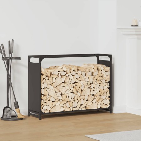 Leñero negro 90x28x65 cm Acero laminado en frío von , Brennholztaschen und -halter - Ref: Foro24-864203, Preis: 60,66 €, Raba...