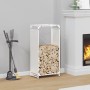 Leñero blanco 44x28x90 cm Acero laminado en frío de , Bolsas y soportes de leña - Ref: Foro24-864208, Precio: 60,94 €, Descue...