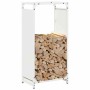Leñero blanco 44x28x90 cm Acero laminado en frío de , Bolsas y soportes de leña - Ref: Foro24-864208, Precio: 60,94 €, Descue...