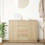 Aparador con cajones roble Sonoma 100,5x35x76 cm de , Aparadores - Ref: Foro24-3328446, Precio: 147,46 €, Descuento: %