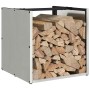 Leñero de acero inoxidable 40x40x40 cm de , Bolsas y soportes de leña - Ref: Foro24-864241, Precio: 59,39 €