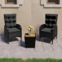 Garden table and chairs 3 pieces synthetic rattan black acacia wood by vidaXL, Garden sets - Ref: Foro24-3058537, Price: 319,...
