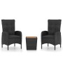Garden table and chairs 3 pieces synthetic rattan black acacia wood by vidaXL, Garden sets - Ref: Foro24-3058537, Price: 276,...