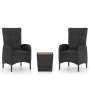 Garden table and chairs 3 pieces synthetic rattan black acacia wood by vidaXL, Garden sets - Ref: Foro24-3058537, Price: 319,...