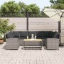 Sofá de jardín con cojines ratán sintético gris von , Gartensets - Ref: Foro24-3365331, Preis: 570,29 €, Rabatt: %