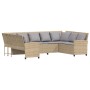 Sofá de jardín con cojines ratán sintético beige by , Garden sets - Ref: Foro24-3365333, Price: 570,50 €, Discount: %