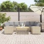 Sofá de jardín con cojines ratán sintético beige by , Garden sets - Ref: Foro24-3365333, Price: 570,50 €, Discount: %