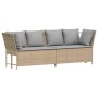 Sofá de jardín con cojines ratán sintético beige by , Garden sets - Ref: Foro24-3365333, Price: 570,50 €, Discount: %