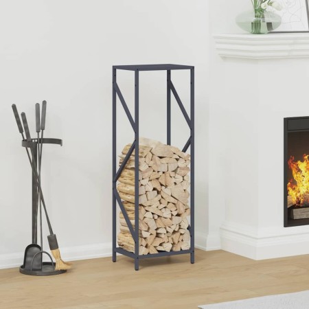 Leñero antracita 34x25x100 cm Acero laminado en frío by , Firewood bags and holders - Ref: Foro24-864325, Price: 53,51 €, Dis...