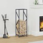 Leñero antracita 34x25x100 cm Acero laminado en frío by , Firewood bags and holders - Ref: Foro24-864325, Price: 53,51 €, Dis...