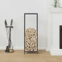 Leñero antracita 34x25x100 cm Acero laminado en frío by , Firewood bags and holders - Ref: Foro24-864325, Price: 53,51 €, Dis...