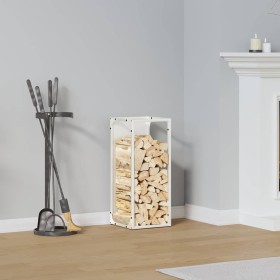 Leñero blanco 25x25x60 cm Acero laminado en frío by , Firewood bags and holders - Ref: Foro24-864260, Price: 38,04 €, Discoun...