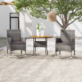 3-piece garden dining set in synthetic gray rattan by vidaXL, Garden sets - Ref: Foro24-3058483, Price: 212,21 €, Discount: %