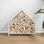 Leñero blanco 60x25x60 cm Acero laminado en frío by , Firewood bags and holders - Ref: Foro24-864304, Price: 37,26 €, Discoun...