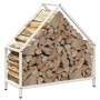 Leñero blanco 60x25x60 cm Acero laminado en frío by , Firewood bags and holders - Ref: Foro24-864304, Price: 37,26 €, Discoun...