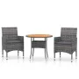 3-piece garden dining set in synthetic gray rattan by vidaXL, Garden sets - Ref: Foro24-3058483, Price: 212,21 €, Discount: %