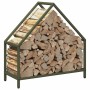 Leñero verde oliva 60x25x60 cm Acero laminado en frío by , Firewood bags and holders - Ref: Foro24-864306, Price: 37,26 €, Di...