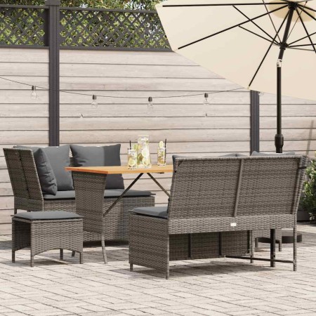 Juego de sofás jardín con cojines 5 pzas ratán sintético gris von , Gartensets - Ref: Foro24-3365346, Preis: 439,41 €, Rabatt: %
