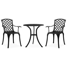 Bistrotisch und Stühle 3-teilig aus schwarzem Aluminiumguss von vidaXL, Gartensets - Ref: Foro24-315592, Preis: 314,81 €, Rab...