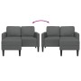 Sofá de 2 plazas con chaise longue en forma L gris oscuro 125cm
