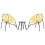 Juego de sillas de jardín 3uds ratán sintético negro y amarillo von , Gartenstühle - Ref: Foro24-4009295, Preis: 169,92 €, Ra...