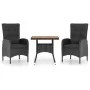 Gartenmöbel 3 Stück synthetisches Rattan schwarz Akazienholz von vidaXL, Gartensets - Ref: Foro24-3058527, Preis: 393,06 €, R...