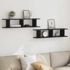 Estantes de pared 2 uds roble negro 90x18x20 cm von , Regale und Regale - Ref: Foro24-862061, Preis: 42,92 €, Rabatt: %