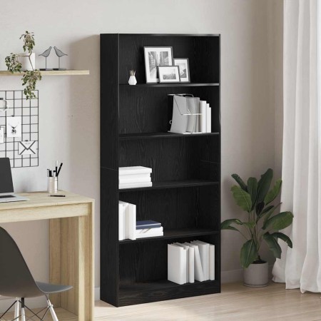 Estantería de madera de roble negro 80x24x176 cm by , Bookcases and shelves - Ref: Foro24-862456, Price: 105,85 €, Discount: %