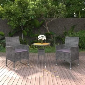 Garden dining set 3 pieces gray synthetic rattan by vidaXL, Garden sets - Ref: Foro24-3058463, Price: 182,63 €, Discount: %