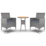 Garden dining set 3 pieces gray synthetic rattan by vidaXL, Garden sets - Ref: Foro24-3058463, Price: 176,18 €, Discount: %
