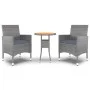 Juego de comedor de jardín 3 piezas ratán sintético gris de vidaXL, Conjuntos de jardín - Ref: Foro24-3058463, Precio: 181,32...