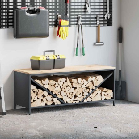 Leñero con tablero de madera antracita 100,5x35,5x40 cm by , Firewood bags and holders - Ref: Foro24-864257, Price: 118,33 €,...