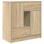 Aparador con cajones y puertas roble Sonoma 70,5x34x74,5 cm de , Aparadores - Ref: Foro24-861843, Precio: 97,57 €, Descuento: %