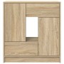 Aparador con cajones y puertas roble Sonoma 70,5x34x74,5 cm de , Aparadores - Ref: Foro24-861843, Precio: 97,57 €, Descuento: %