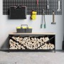 Leñero con tablero de madera negro 100,5x35,5x40 cm by , Firewood bags and holders - Ref: Foro24-864255, Price: 105,39 €, Dis...