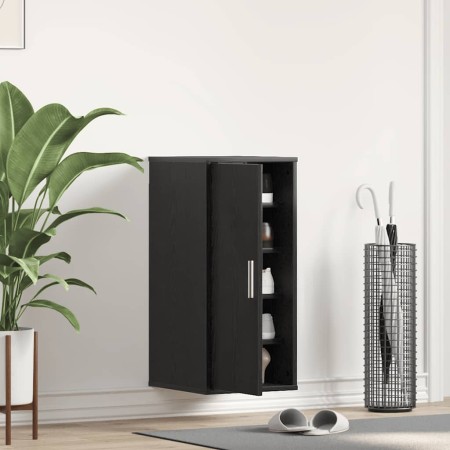 Zapatero de madera de roble negro 32x35x70 cm de , Zapateros y organizadores de calzado - Ref: Foro24-862075, Precio: 68,26 €...