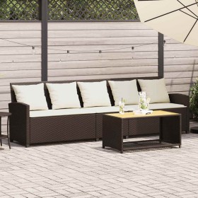 Sofá de jardín con cojines 5 plazas ratán sintético marrón von , Gartensets - Ref: Foro24-4104113, Preis: 296,47 €, Rabatt: %