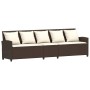 Sofá de jardín con cojines 5 plazas ratán sintético marrón de , Conjuntos de jardín - Ref: Foro24-4104113, Precio: 296,47 €, ...