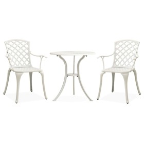 3-teiliger Bistrotisch und Stühle aus weißem Aluminiumguss von vidaXL, Gartensets - Ref: Foro24-315593, Preis: 290,44 €, Raba...