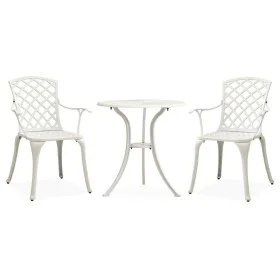 Bistro table and chairs 3 pieces white cast aluminum by vidaXL, Garden sets - Ref: Foro24-315593, Price: 312,92 €, Discount: %