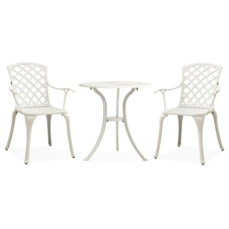 3-teiliger Bistrotisch und Stühle aus weißem Aluminiumguss von vidaXL, Gartensets - Ref: Foro24-315593, Preis: 301,21 €, Raba...