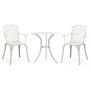 Bistro table and chairs 3 pieces white cast aluminum by vidaXL, Garden sets - Ref: Foro24-315593, Price: 312,92 €, Discount: %