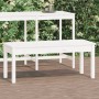 Banco de jardín madera maciza pino blanco 109x44x45 cm