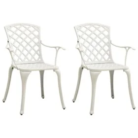 Gartenstühle 2 Einheiten aus weißem Aluminiumguss von vidaXL, Gartenstühle - Ref: Foro24-315574, Preis: 247,80 €, Rabatt: %