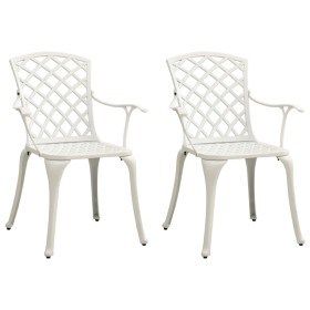 Gartenstühle 2 Einheiten aus weißem Aluminiumguss von vidaXL, Gartenstühle - Ref: Foro24-315574, Preis: 279,52 €, Rabatt: %