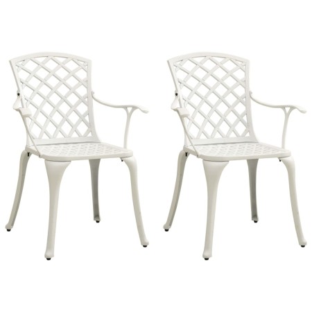 Gartenstühle 2 Einheiten aus weißem Aluminiumguss von vidaXL, Gartenstühle - Ref: Foro24-315574, Preis: 279,52 €, Rabatt: %